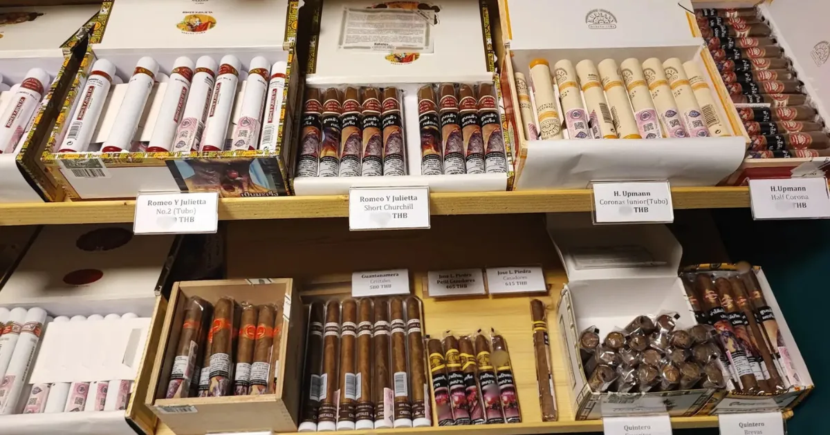 CNX Cigars humidor showcasing tobacco from multiple growing regions